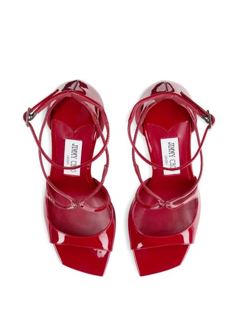 Jimmy Choo 95mm Azia leather sandals - Red