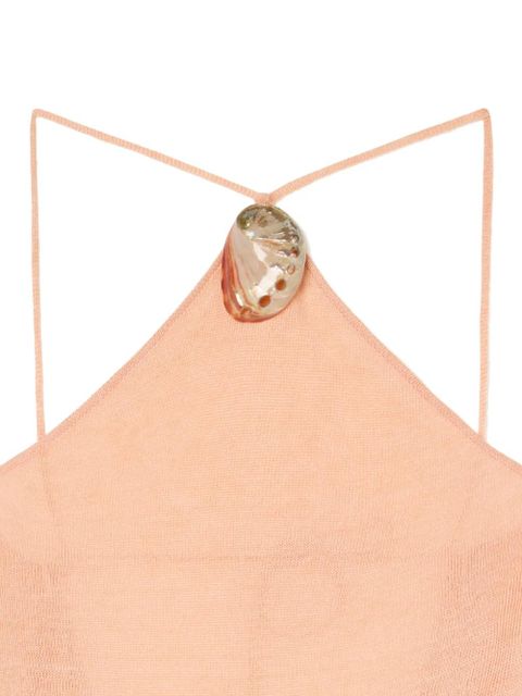 Alanui halterneck maxi dress - Neutrals