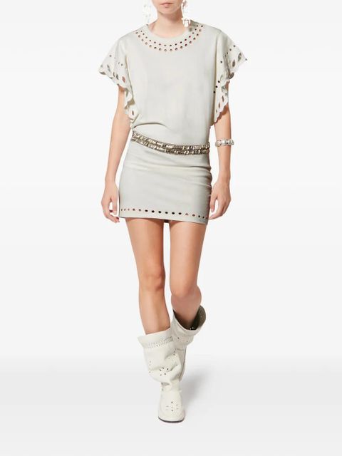 MARANT ÉTOILE Orlane laser-cut mini dress - Grey - zdjęcie produktu nr 2