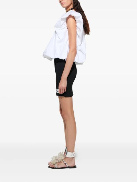 PUCCI label-embellished ribbed mini skirt - Black