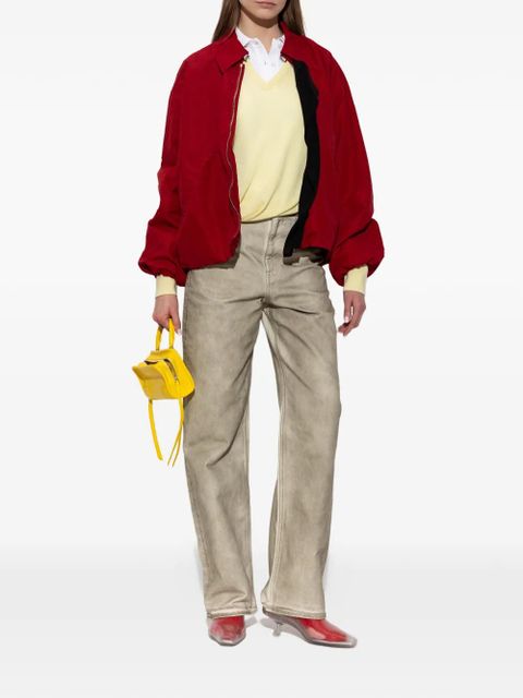 LOEWE draped-detail embroidered-logo zip-up jacket - zdjęcie produktu nr 2