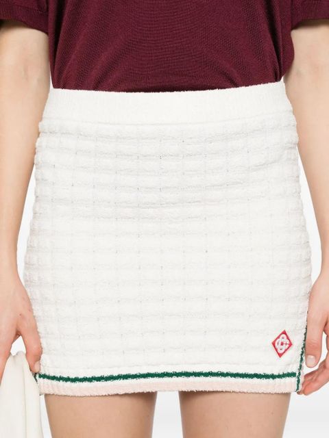 Casablanca striped-trim cotton skirt - White