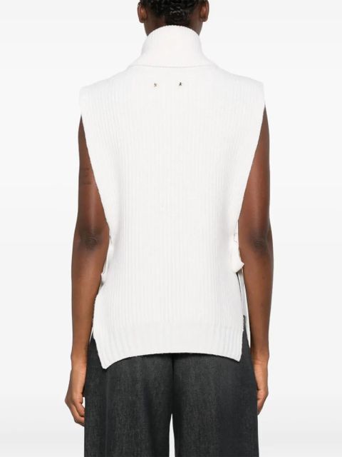 Golden Goose logo-embroidered fisherman's-knit vest - Neutrals - zdjęcie produktu nr 2