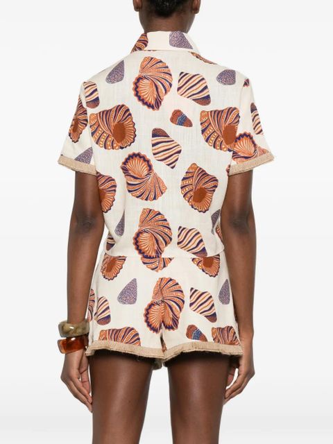 Simon Miller shell-print fringed shirt - Neutrals