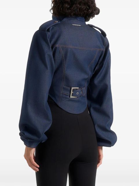 Manière De Voir Solange corset denim jacket - Blue