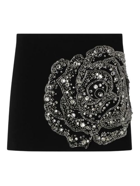 PINKO rose-embellished mini skirt - Black - zdjęcie produktu nr 1