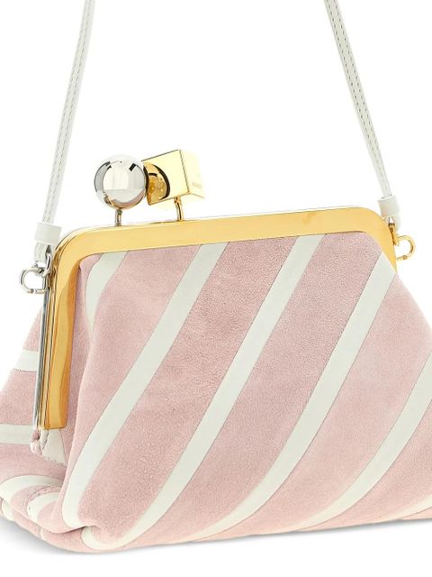 Jacquemus small The Berlingot striped clasp leather clutch bag - Pink