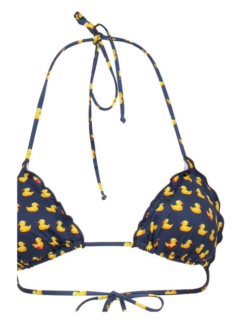 MC2 Saint Barth Sagittarius rubber-ducky ruffled bikini top - Blue