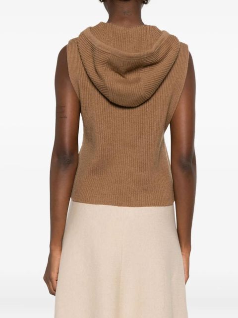 Max Mara hooded zip-front top - Brown