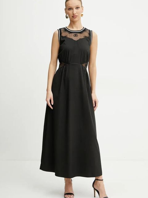 Liu Jo sukienka kolor czarny maxi rozkloszowana TA5202 TS922 - zdjęcie produktu nr 1