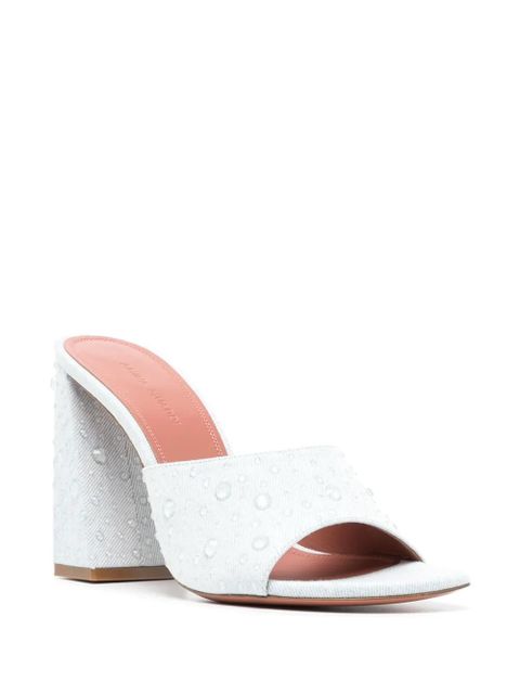 Amina Muaddi 95mm Brigitte Clear Crystal sandals - Blue