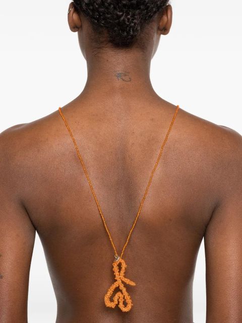 Ruslan Baginskiy flower and heart necklace (set of two) - Silver