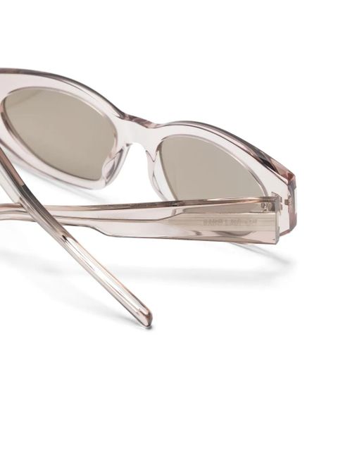 Saint Laurent Eyewear Bold Geo oval-frame sunglasses - Neutrals