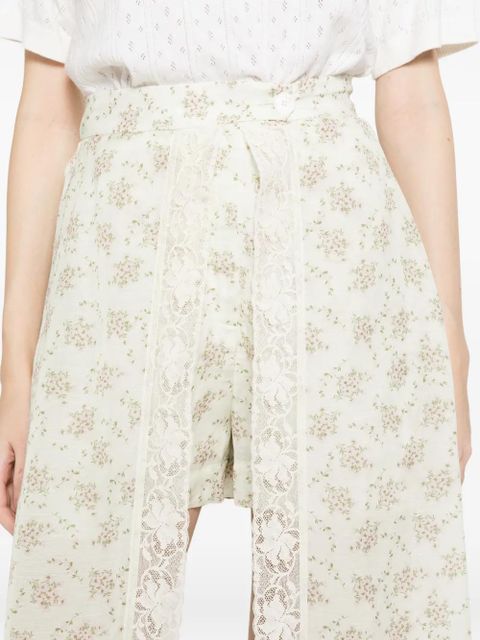 SANDRO floral lace shorts - Green
