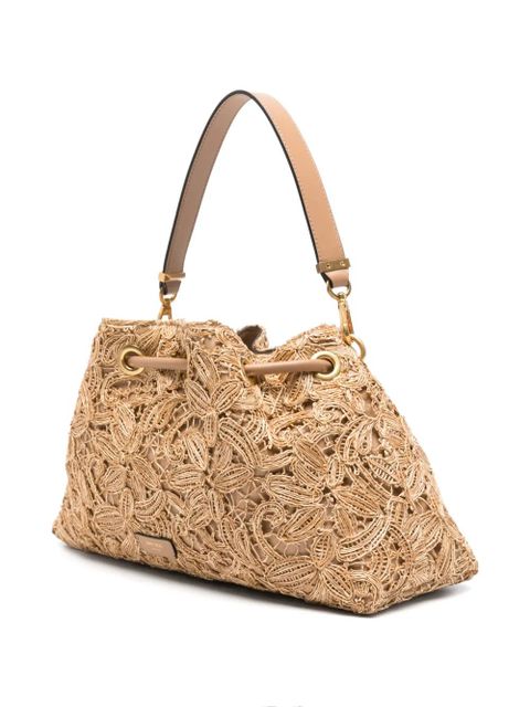 Jimmy Choo Chin flower-raffia tote bag - Neutrals