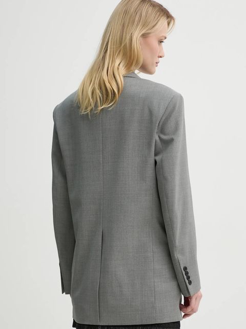 Filippa K marynarka wełniana kolor szary jednorzędowa gładka 29585 - zdjęcie produktu nr 2