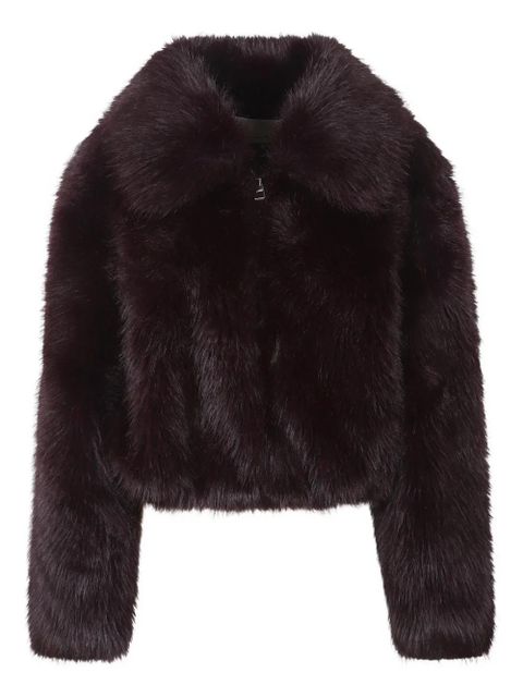 The Frankie Shop Hope zip fastening faux fur jacket - Purple - zdjęcie produktu nr 1
