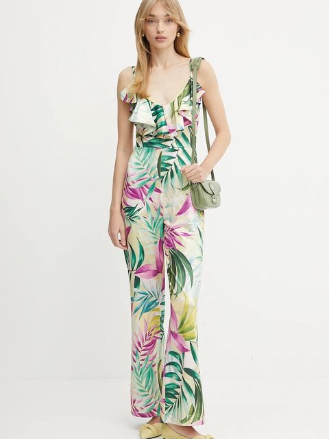 Guess kombinezon ALICE kolor zielony z dekoltem w szpic W5GD72 KBAC2 - zdjęcie produktu nr 1