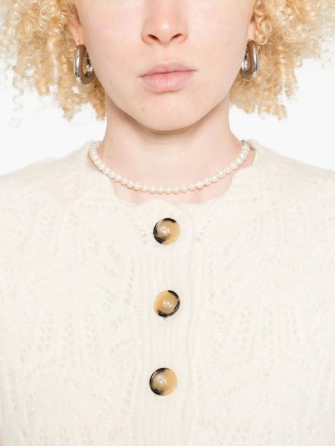 MARANT ÉTOILE button-front open-knit cardigan - Neutrals