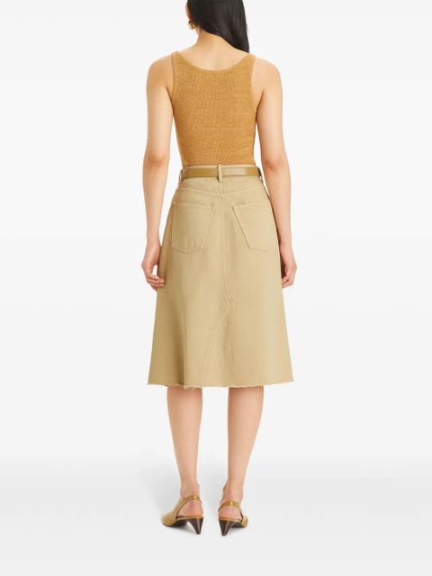 Tory Burch deconstructed denim midi skirt - Neutrals - zdjęcie produktu nr 2