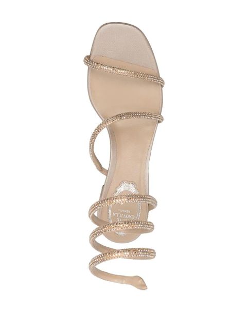 René Caovilla crystal-embellished heeled sandals - Neutrals