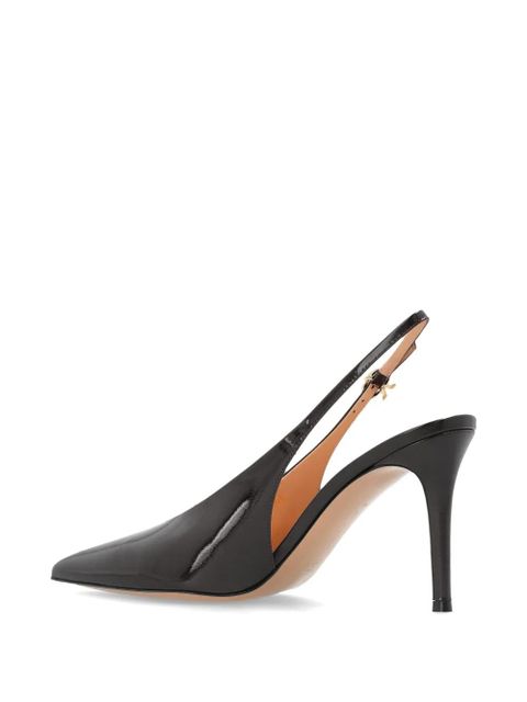 Gianvito Rossi Robbie patent-leather slingback pumps - Brown
