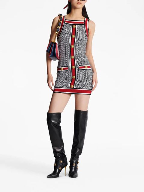 Balmain button-embellished monogram minidress - Red - zdjęcie produktu nr 2