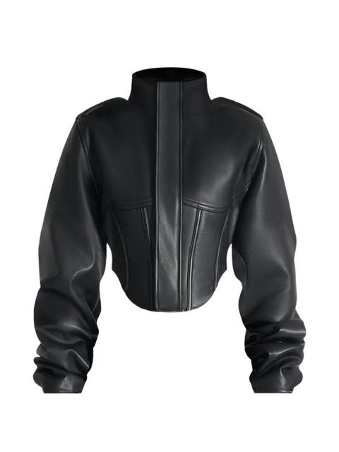 Manière De Voir Solange tacked-sleeve corset jacket - Black - zdjęcie produktu nr 1