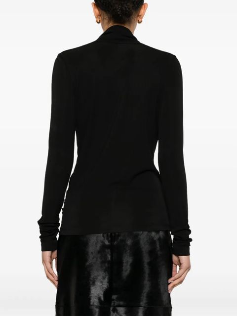 TOTEME overlapped jersey blouse - Black