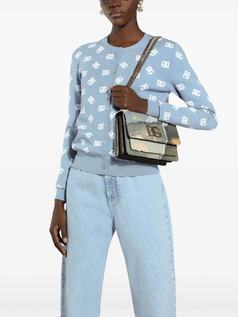Dolce & Gabbana DNA logo print cardigan - Blue