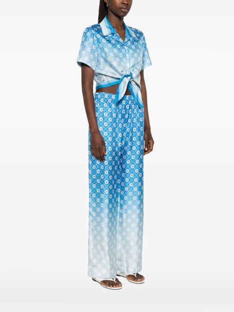 Casablanca gradient tie-front top - Blue