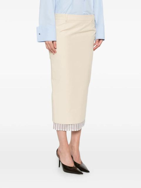 The Attico striped-hem midi skirt - Neutrals