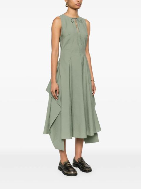 LOEWE crinkle-finish midi dress - Green