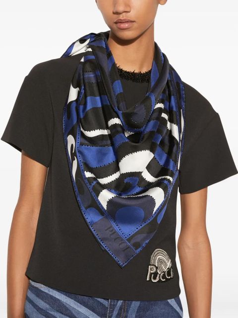 PUCCI large Marmo-print silk scarf - Blue