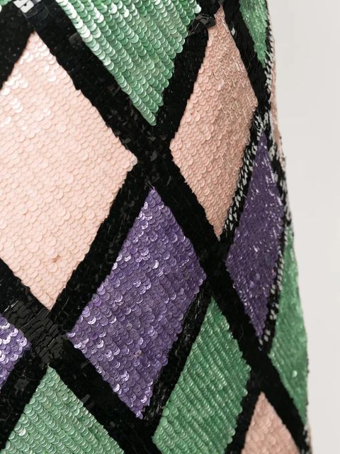 Blumarine argyle pattern sequin skirt - Black