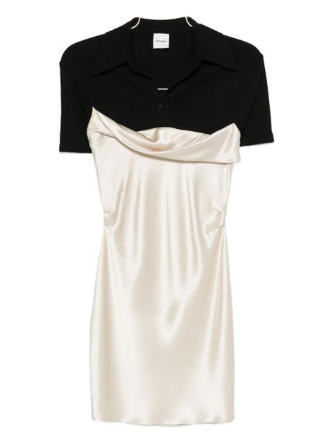 Nanushka satin-paneled mini dress - Neutrals - zdjęcie produktu nr 1