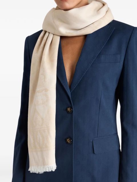 ETRO jacquard paisley scarf - Neutrals