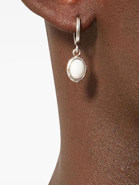 ISABEL MARANT Joanny oval-pendant hoop earring - Silver - zdjęcie produktu nr 2