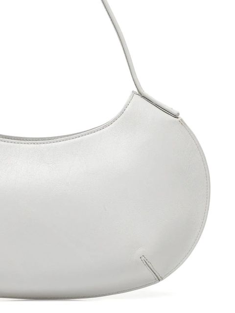 BY FAR Rachel crescent leather tote bag - White