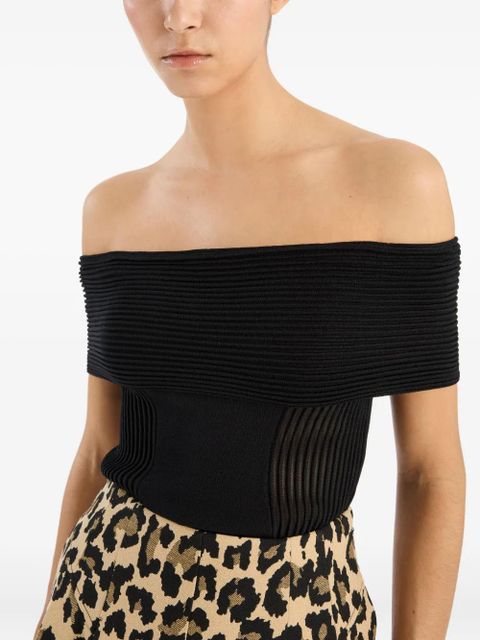 ROTATE BIRGER CHRISTENSEN knitted off-shoulder top - Black