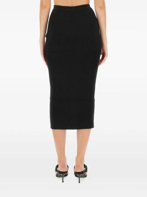 Alexander McQueen knitted pencil midi skirt - Black
