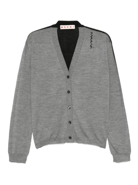 Marni contrast-panel button cardigan - Grey - zdjęcie produktu nr 1