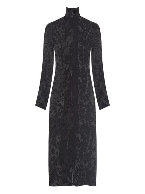 Marine Serre floral-print tie-neck maxi dress - Black - zdjęcie produktu nr 1