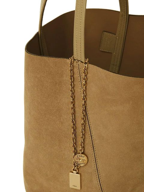 Chloé suede panel tote bag - Brown