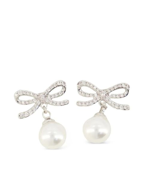 Self-Portrait bow-detail earrings - Silver - zdjęcie produktu nr 1