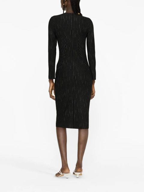 PINKO striped midi dress - Black