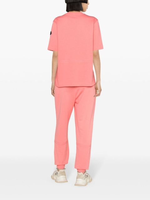 Moncler logo-embossed cotton T-shirt - Pink