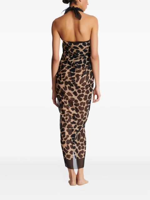Balmain leopard-print cover-up - Brown