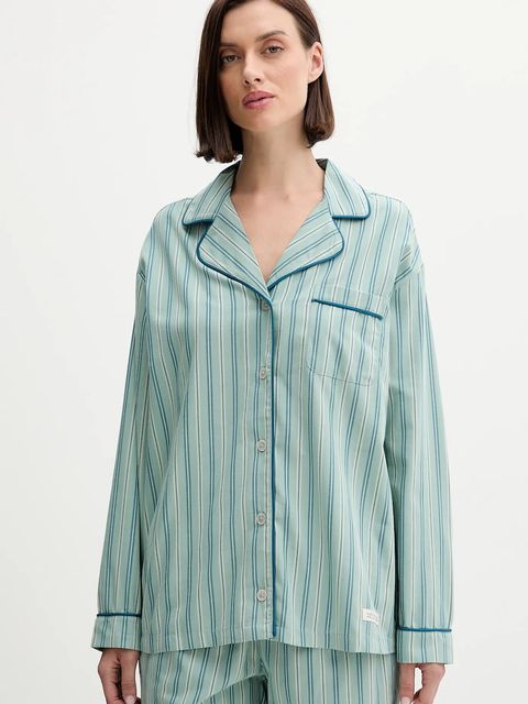 United Colors of Benetton koszula piżamowa damska kolor zielony bawełniana 4MYG3M00D - zdjęcie produktu nr 1