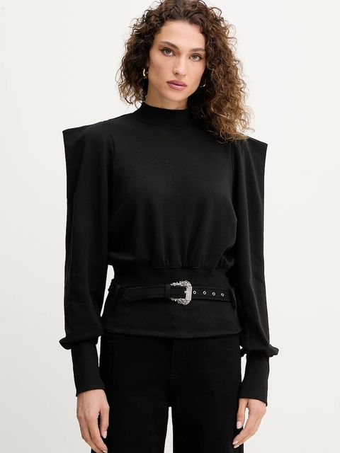 Versace Jeans Couture bluza bawełniana damska kolor czarny gładka 79HAI300 F0010 - zdjęcie produktu nr 1